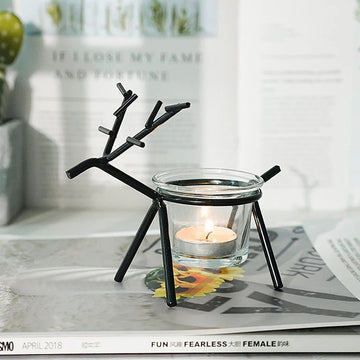 Wrought Iron Fawn Candle Holder for Elegant Home Decor and Ambiance !