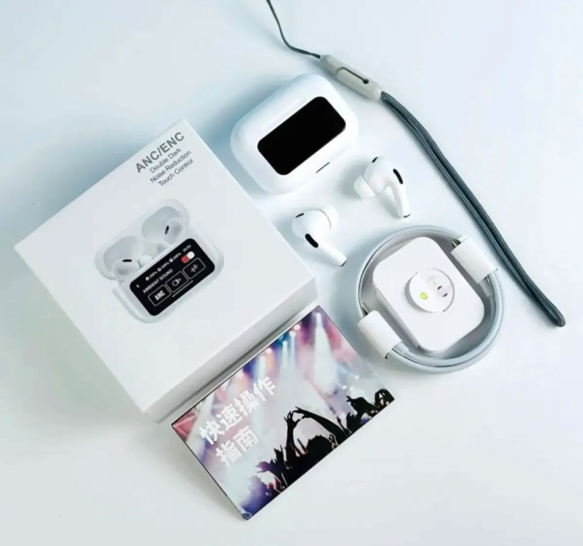A9 Pro Led Screen Airpords White Colour