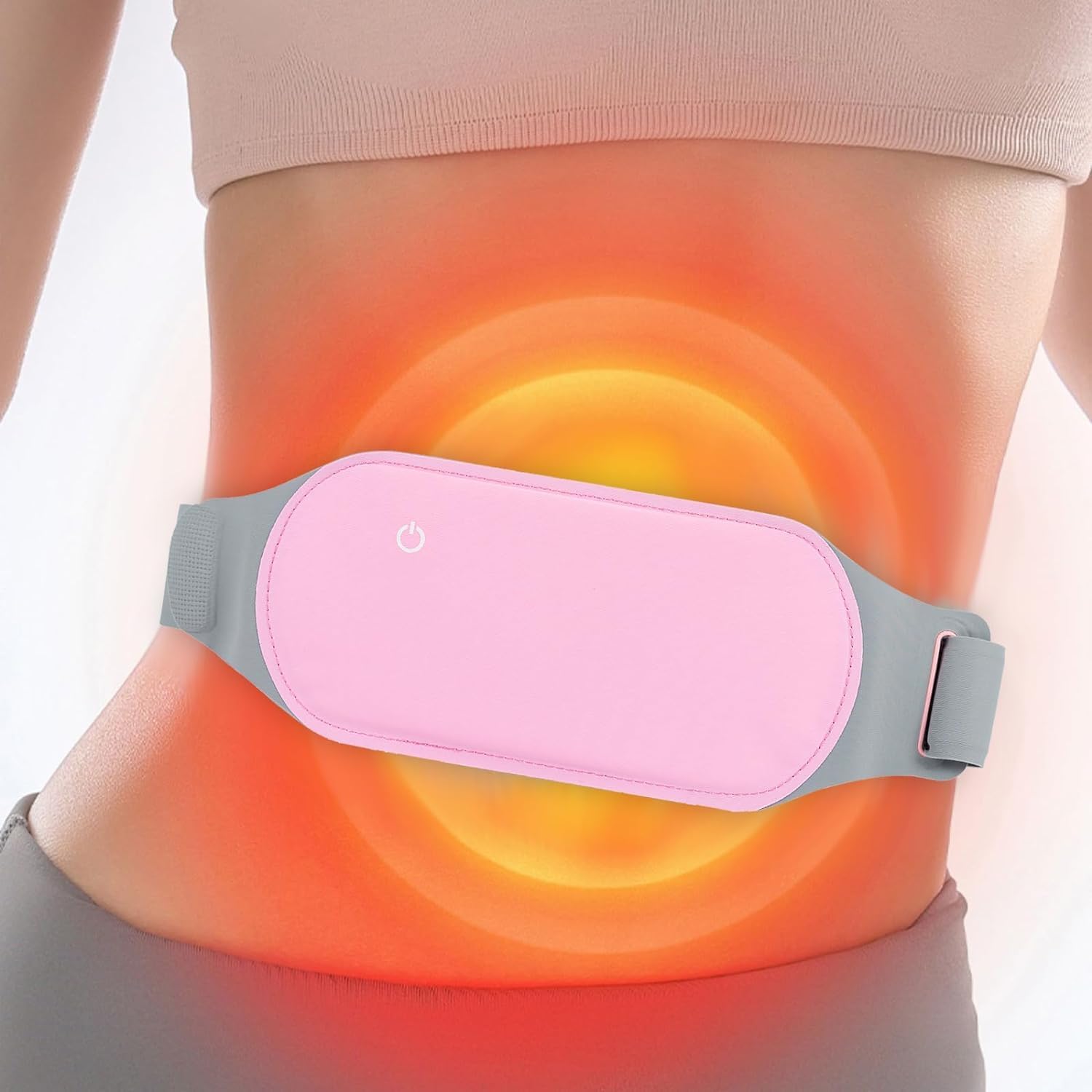 PERIOD CRAMP RELIEF BELT - Portable Menstrual Heating Pad, Heated Belly Belt for Menstrual Cramp Relief with 4 Heat Levels and 3 Modes, Electric Belt Massage for Women and Girls - Period Pain Electric Warming Belt Massager for Women-Massager