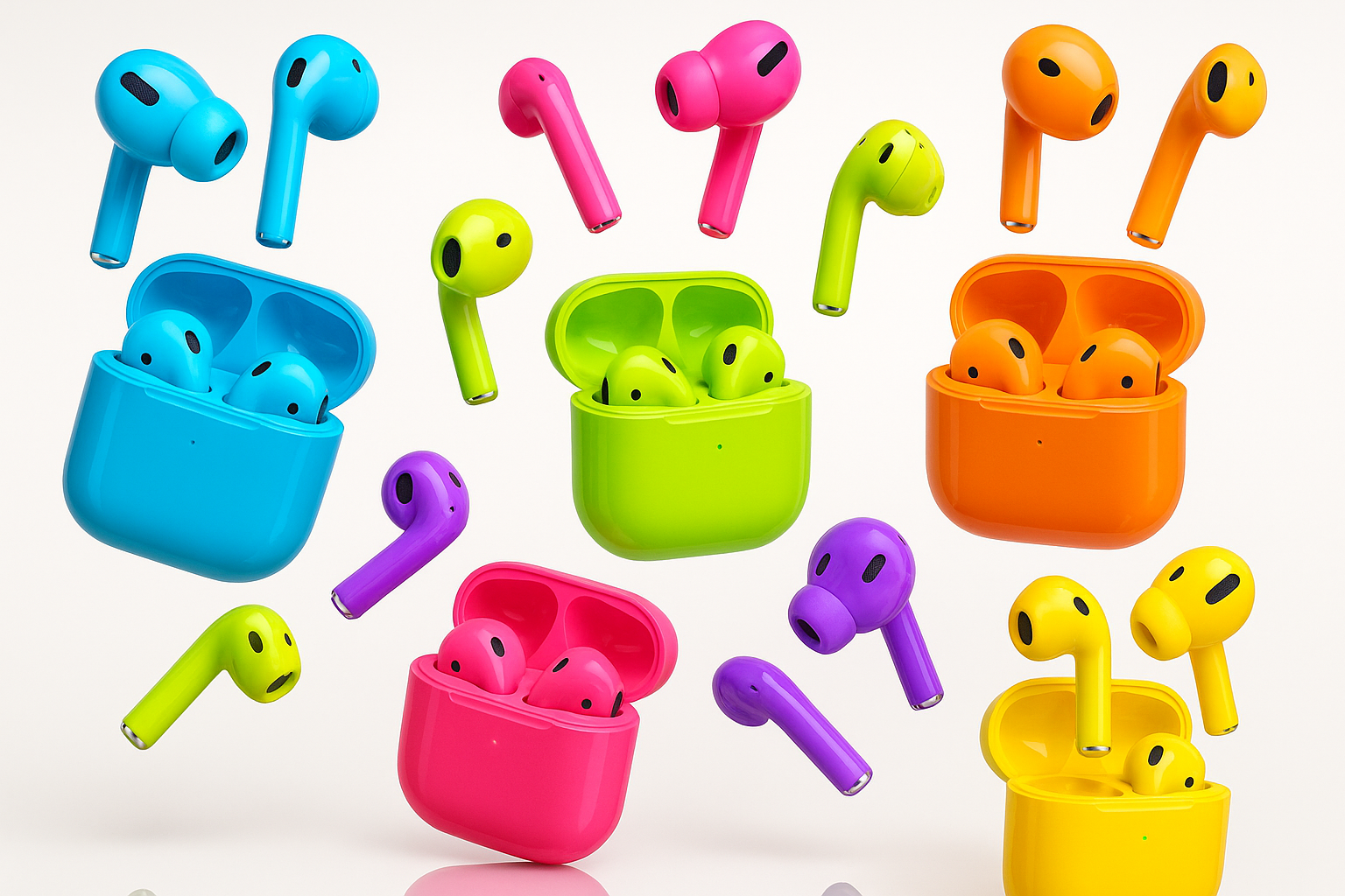 Colourfull Airpods with multiple pictures